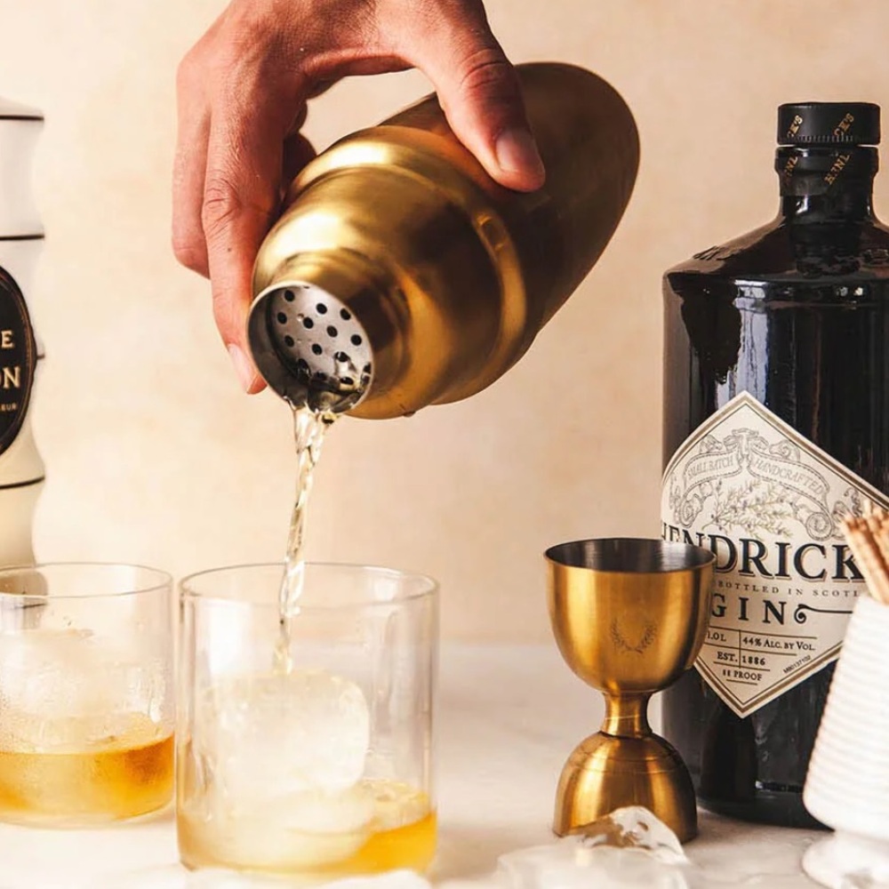 Farmhouse Pottery Cocktail Shaker and Jigger set